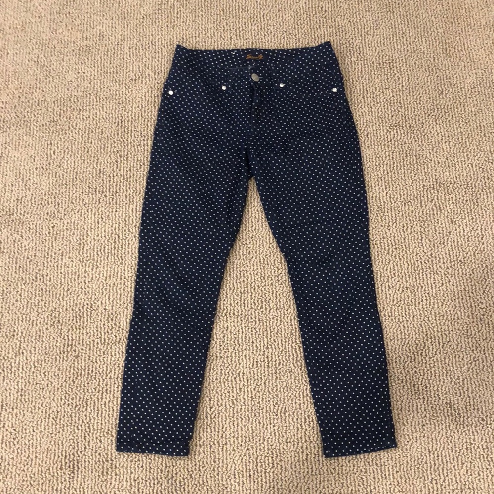 Ankle Length Polka-Dotted Jeans